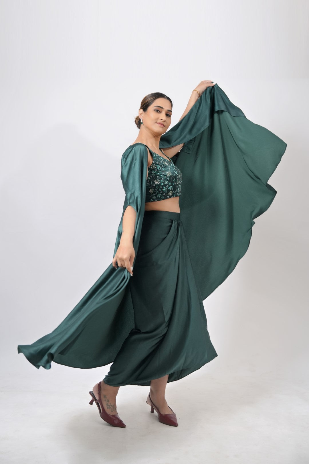 DRAPING  JERY GREEN OUTFIT