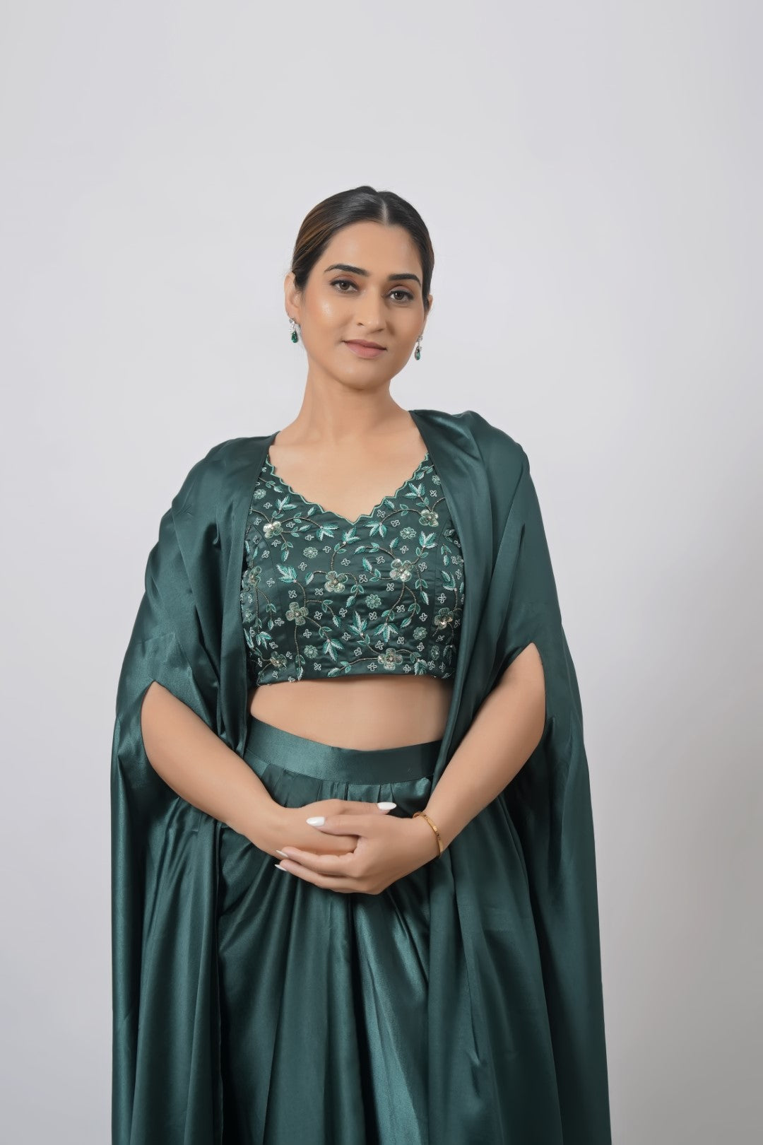 DRAPING  JERY GREEN OUTFIT